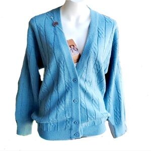 Raphael Puruvian Alpaca Light Blue Women's Cardigan
